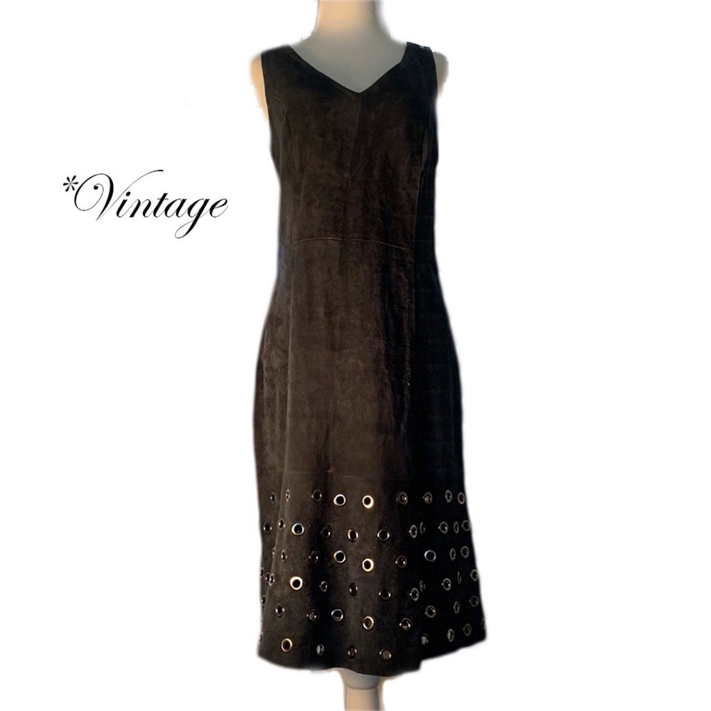 Vintage Le lis Blanc authentic leather suede dress